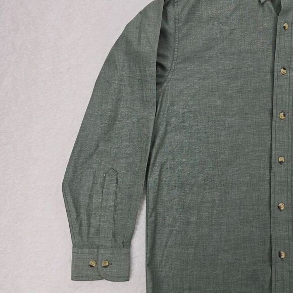 L.L. Bean Slim Fit‎ Mens Shirt Long Sleeve Size Small Regular Color Green - Picture 3 of 16